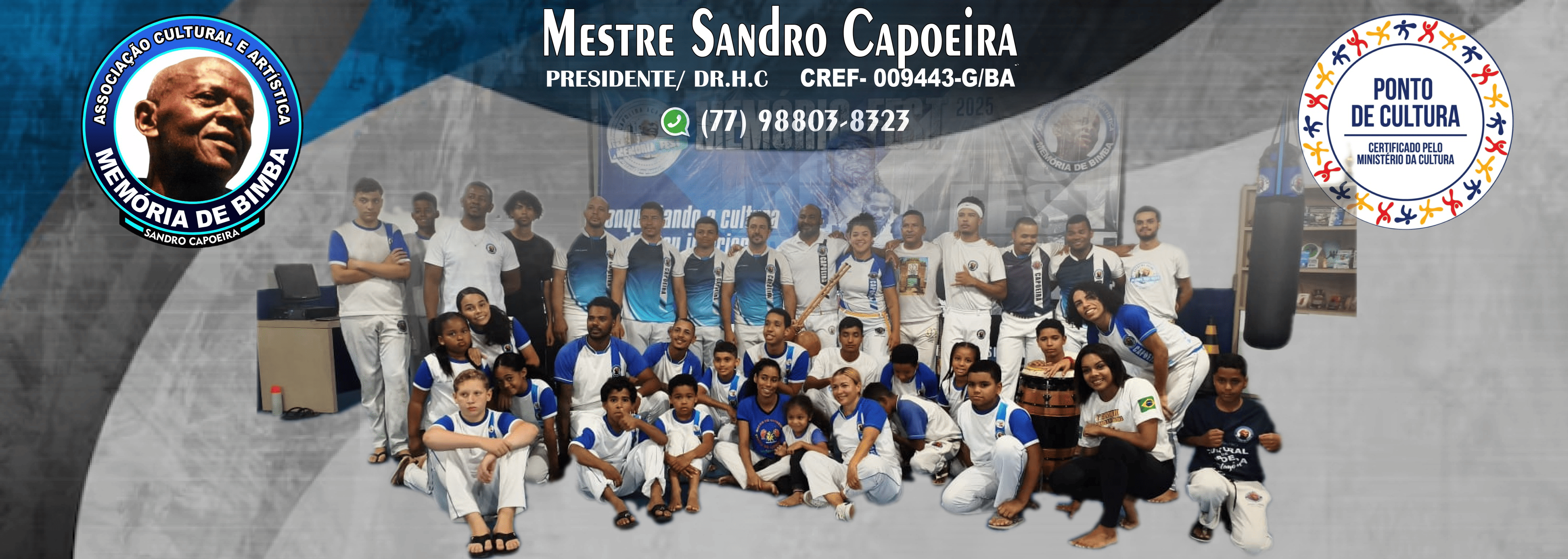 Associação Cultural e Artística Memória de Bimba, Mestre Sandro Capoeira e integrantes da ACAMB