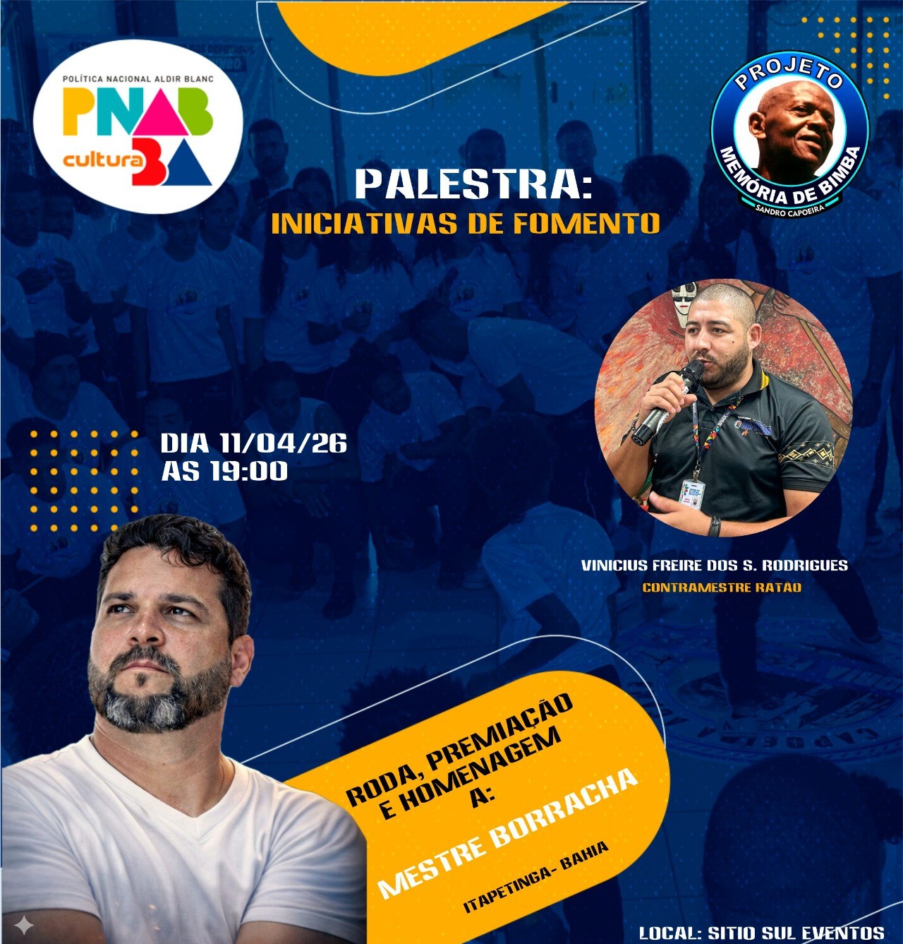 Cartaz da palestra Iniciativas de Fomento